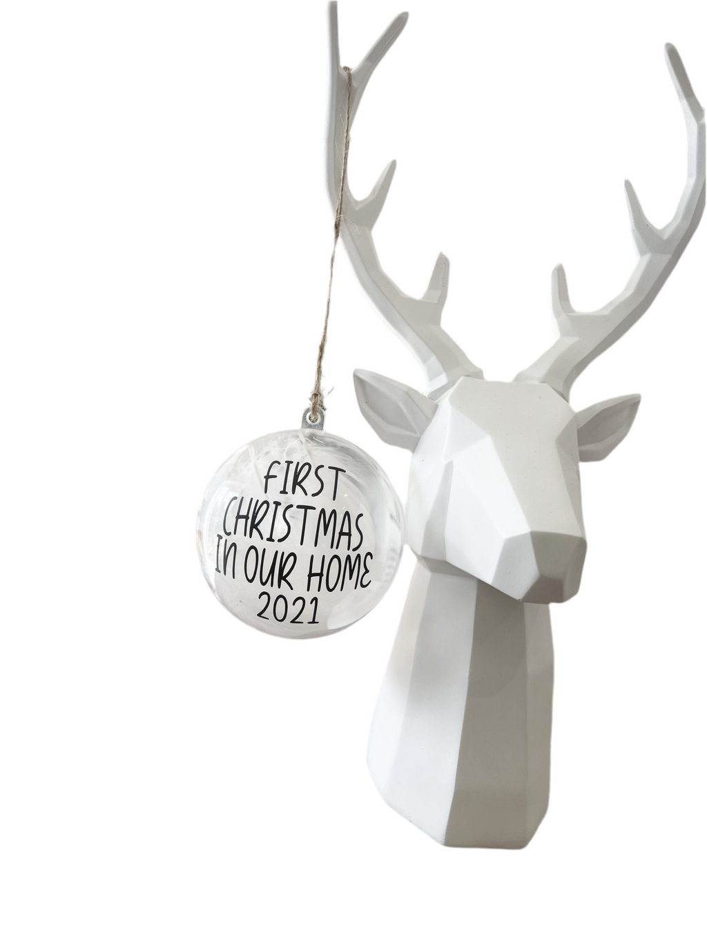 First Christmas In Our Home Clear Feather Christmas Tree Hanging Decoration Bauble